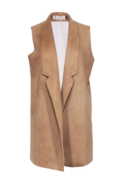Current Boutique-Max Mara - Beige Suede Vest Sz XXL