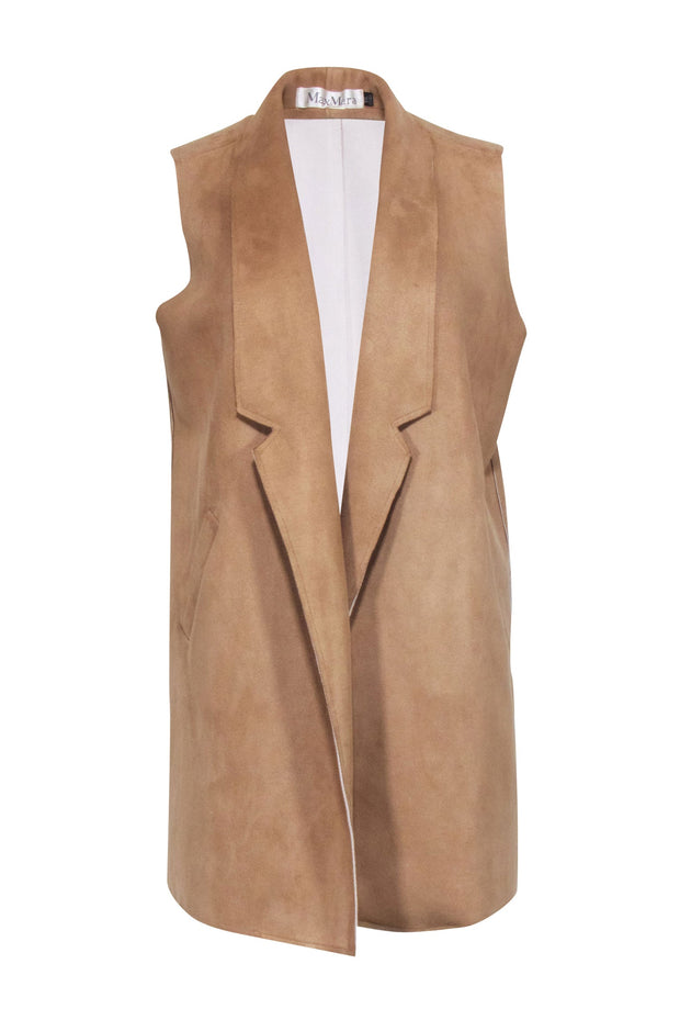 Current Boutique-Max Mara - Beige Suede Vest Sz XXL