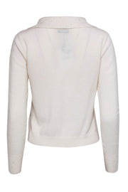 Current Boutique-Max & Moi - Ivory Rhinestone Trim V-Neck Sweater Sz XS