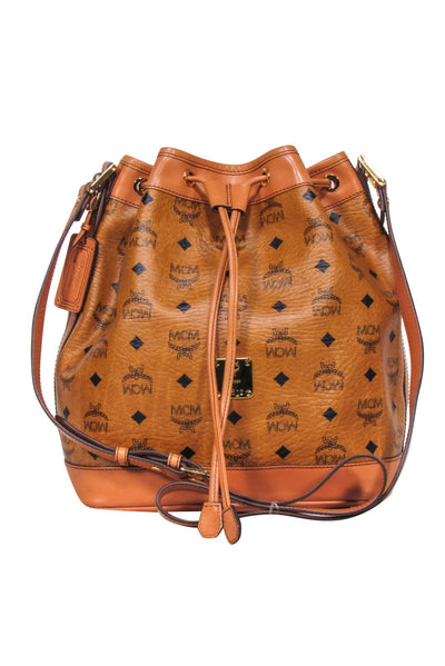 Current Boutique-MCM - Tan Dessau Medium Visetos Bucket Bag