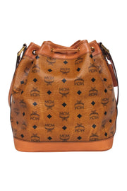 Current Boutique-MCM - Tan Dessau Medium Visetos Bucket Bag