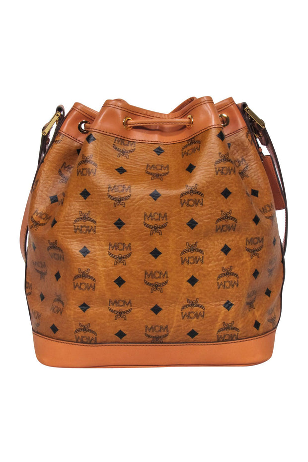 Current Boutique-MCM - Tan Dessau Medium Visetos Bucket Bag