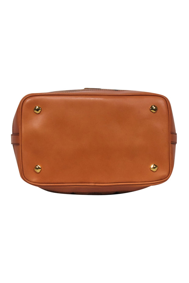 Current Boutique-MCM - Tan Dessau Medium Visetos Bucket Bag