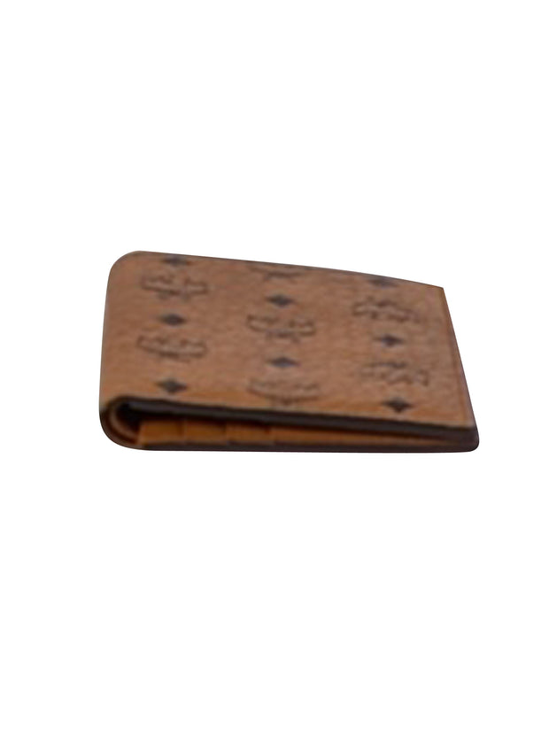 Current Boutique-MCM - Tan Visetos Coated Canvas Bifold Wallet