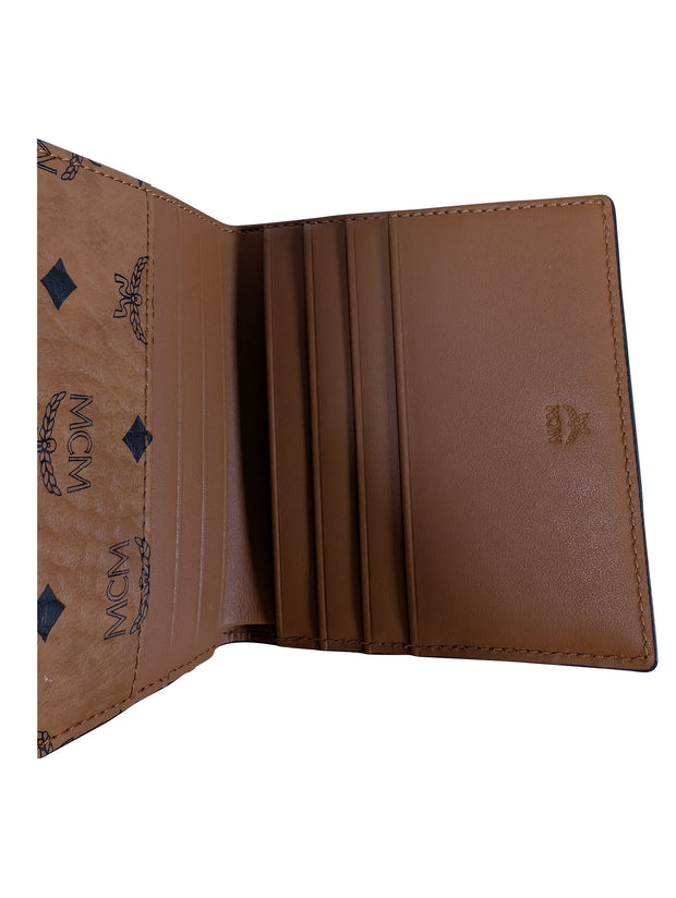 Current Boutique-MCM - Tan Visetos Coated Canvas Bifold Wallet