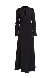 Me & Em - Black Fluid Crepe Twist Front Maxi Dress Sz 10 - Current Boutique