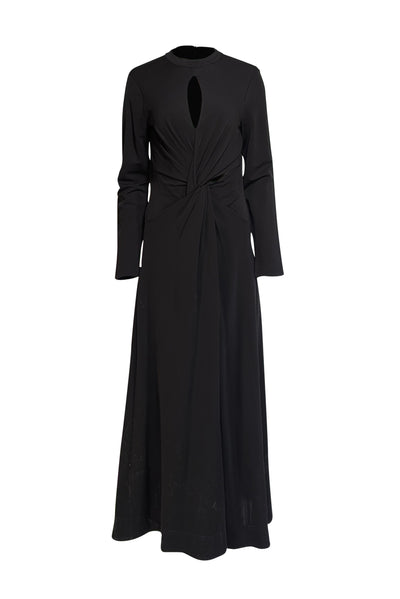 Me & Em - Black Fluid Crepe Twist Front Maxi Dress Sz 10 - Current Boutique
