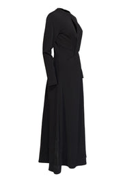 Me & Em - Black Fluid Crepe Twist Front Maxi Dress Sz 10 - Current Boutique
