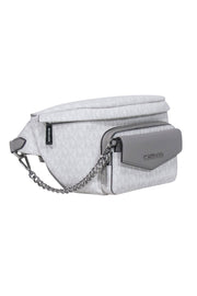 Current Boutique-Michael Kors - White & Light Grey Maisie Logo Sling Pack