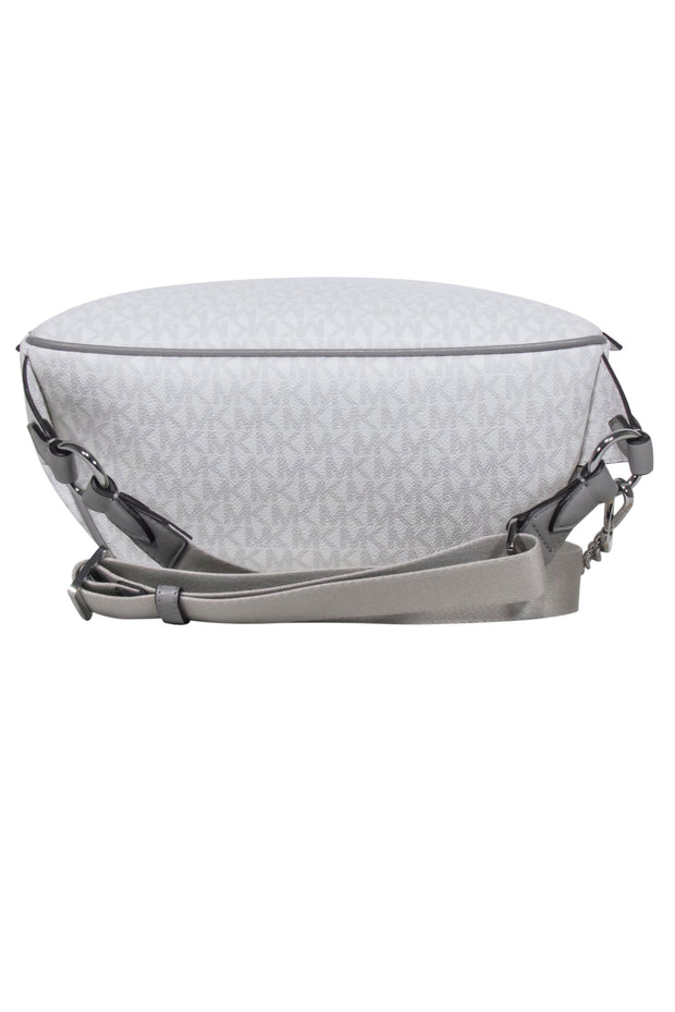 Current Boutique-Michael Kors - White & Light Grey Maisie Logo Sling Pack