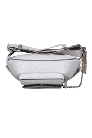 Current Boutique-Michael Kors - White & Light Grey Maisie Logo Sling Pack