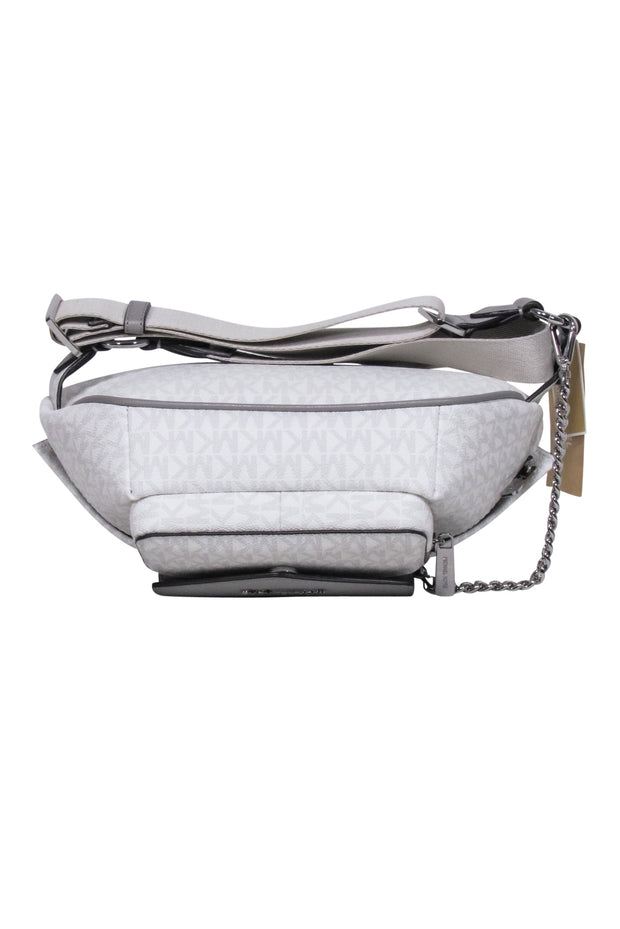 Current Boutique-Michael Kors - White & Light Grey Maisie Logo Sling Pack