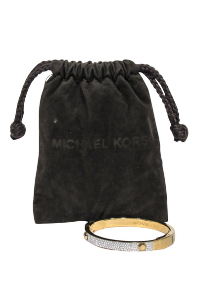 Current Boutique-Michael Kors - Gold Rhinestone Bangle Bracelet