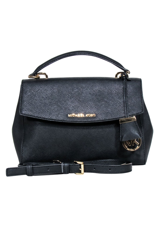 Current Boutique-Michael Kors - Black Front Flap Top Handle Crossbody Bag