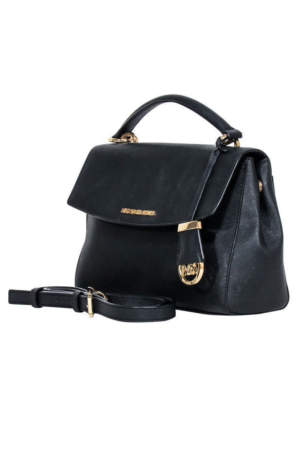 Current Boutique-Michael Kors - Black Front Flap Top Handle Crossbody Bag