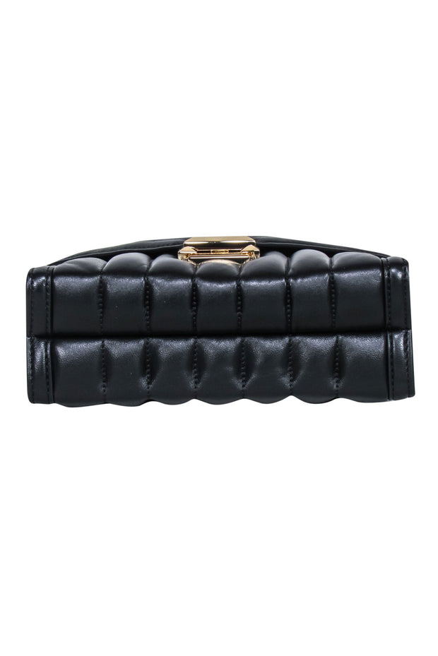 Current Boutique-Michael Kors - Black Quilted Leather Crossbody Bag w/ Gold Chain Strap