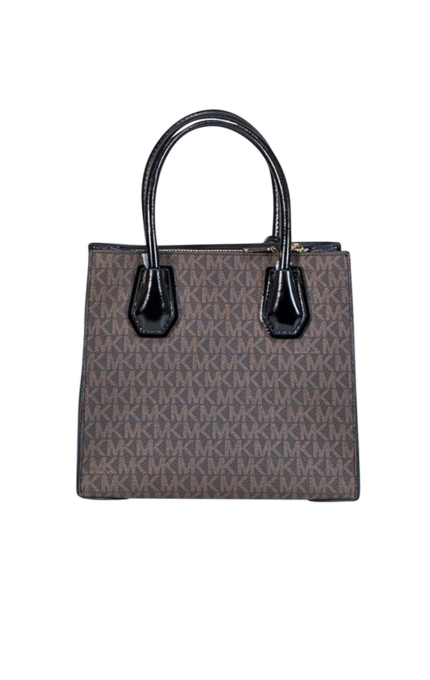 Michael Kors - Brown & Black Logo Canvas Crossbody w/ Leather Trim - Current Boutique