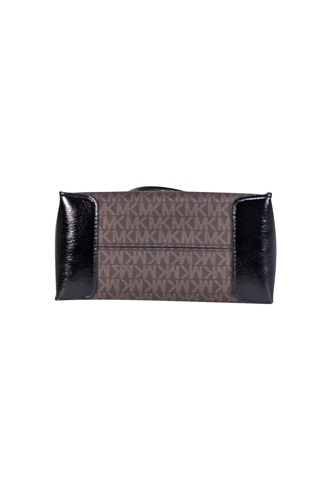 Michael Kors - Brown & Black Logo Canvas Crossbody w/ Leather Trim - Current Boutique