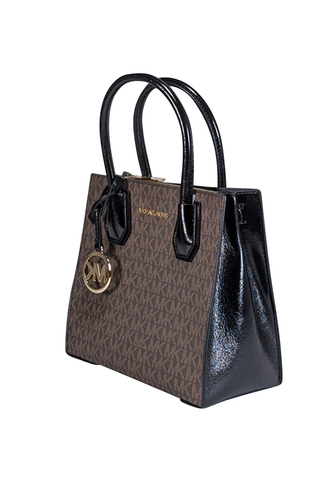 Michael Kors - Brown & Black Logo Canvas Crossbody w/ Leather Trim - Current Boutique