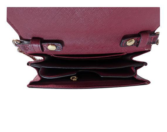 Current Boutique-Michael Kors - Red & Black Snake Embossed Leather Wallet On Chain Crossbody Bag