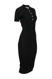 Current Boutique-Michael Kors - Black Ribbed Knit Short Sleeve Midi Dress Sz XS