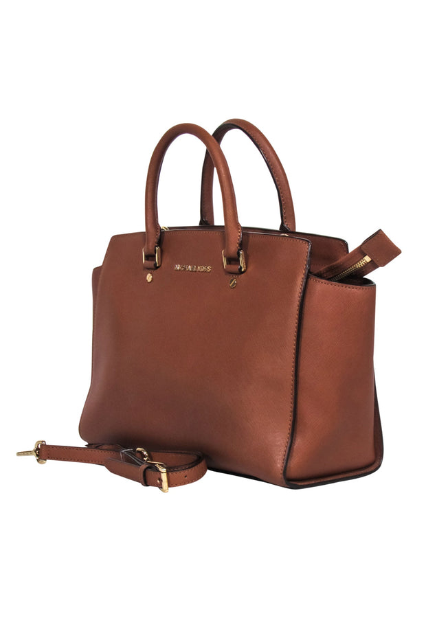 Current Boutique-Michael Kors - Tan Saffiano Leather Handbag w/ Detachable Strap