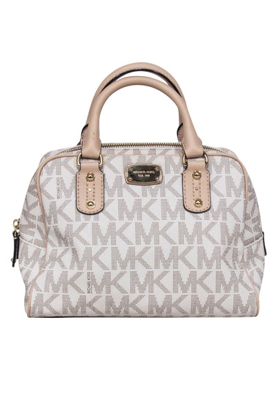 Current Boutique-Michael Kors - White Monogram Coated Canvas Handbag