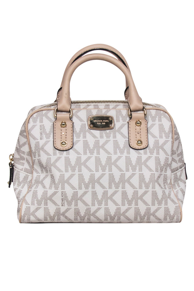 Current Boutique-Michael Kors - White Monogram Coated Canvas Handbag