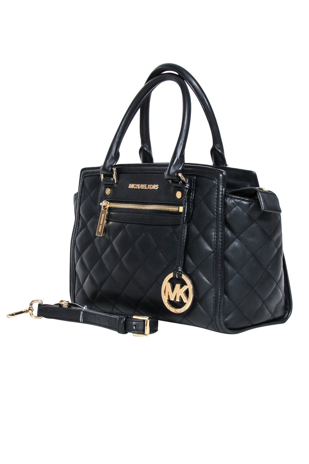 Current Boutique-Michael Kors - Black Quilted Leather Satchel Bag