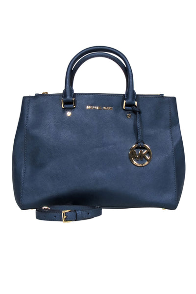 Current Boutique-Michael Kors - Navy Saffiano Leather Satchel
