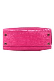 Current Boutique-Michael Kors - Hot Pink Croc Embossed Leather Satchel Bag