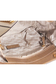 Current Boutique-Michael Kors - Gold Saffiano Leather Chain Strap Shoulder Bag
