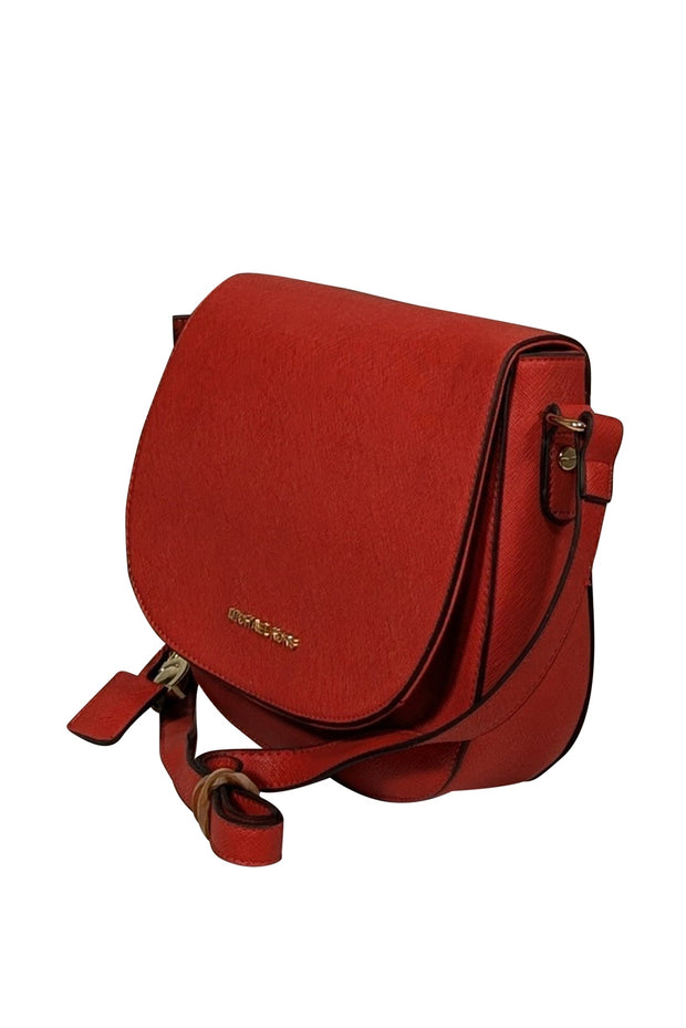 Current Boutique-Michael Kors - Red Saffiano Leather Saddle Bag