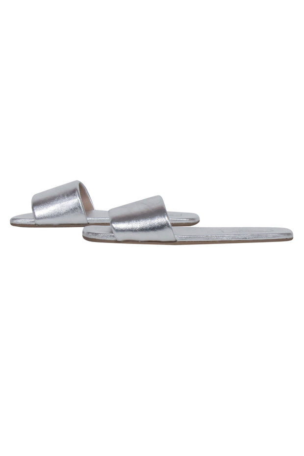 Current Boutique-Michael Kors Collection - Silver Slide Sandals Sz 9