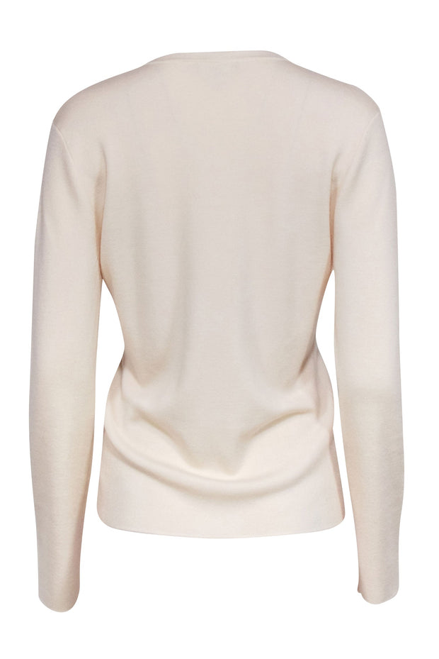 Current Boutique-Michael Kors - Cream Cashmere V-Neck Sweater Sz L