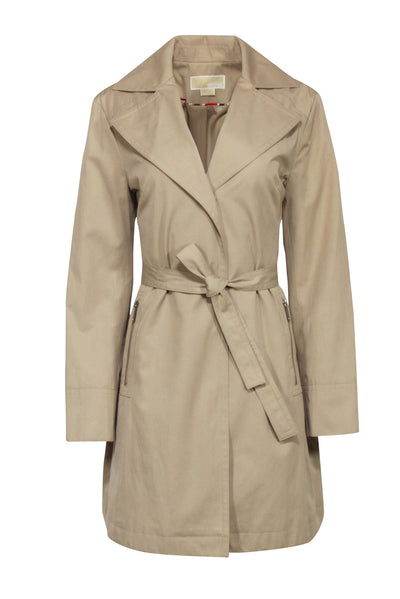 Current Boutique-Michael Kors - Beige Covered Button Trench Coat Sz L