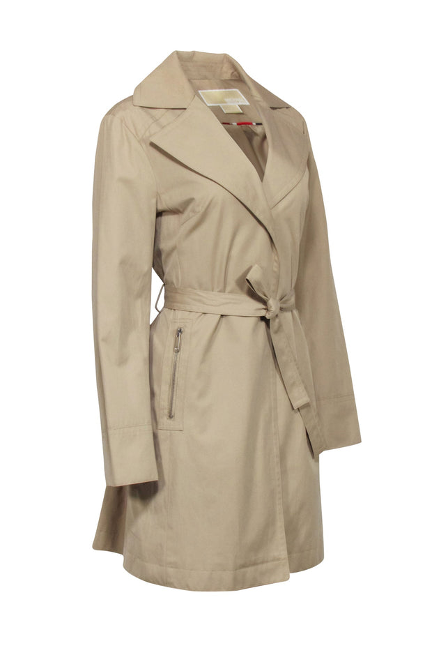 Current Boutique-Michael Kors - Beige Covered Button Trench Coat Sz L