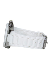 Current Boutique-Michele - White Silicone Band Stainless Steel Watch