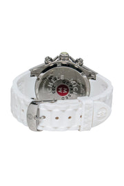 Current Boutique-Michele - White Silicone Band Stainless Steel Watch