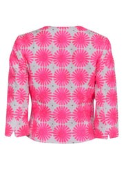 Current Boutique-Milly - Pink & White Embroidered Rhinestone Blazer Sz 4