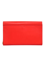 Current Boutique-Milly - Red Leather Clutch on Strap w/ Gold Grommets