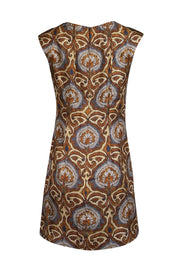 Current Boutique-Milly - Tan, Beige, Cream, & Navy Paisley Print Dress Sz 4