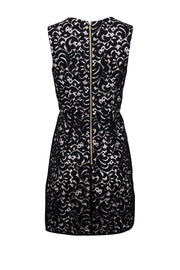 Current Boutique-Milly - Black & Pink Lace Sleeveless Cocktail Dress Sz 8