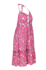 Current Boutique-Milly - Pink & Cream Print Halter Dress Sz 8