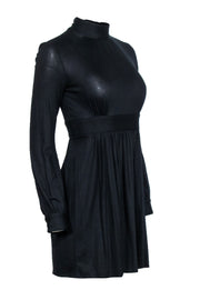 Current Boutique-Milly - Black Mock Neck Long Sleeve Dress Sz S