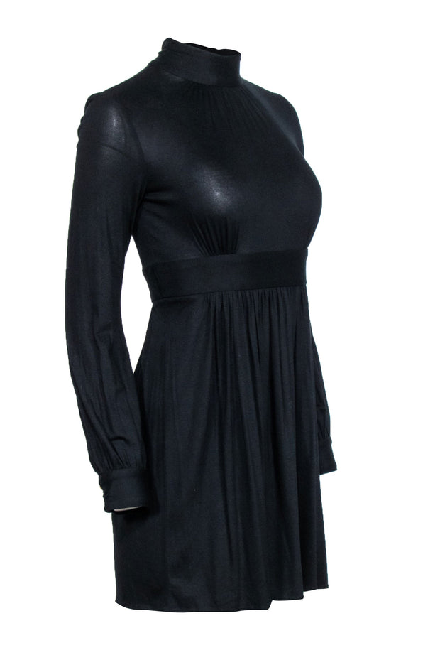 Current Boutique-Milly - Black Mock Neck Long Sleeve Dress Sz S