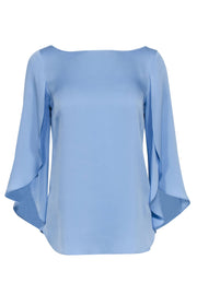 Current Boutique-Milly - Light Blue Silk Blend Petal Sleeve Blouse Sz 4