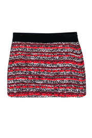 Current Boutique-Milly - Red, Black, & Grey Tweed Mini Skirt Sz 4