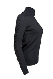 Current Boutique-Milly - Black Ruffle Detail Turtle Neck Sweater Sz M