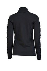 Current Boutique-Milly - Black Ruffle Detail Turtle Neck Sweater Sz M